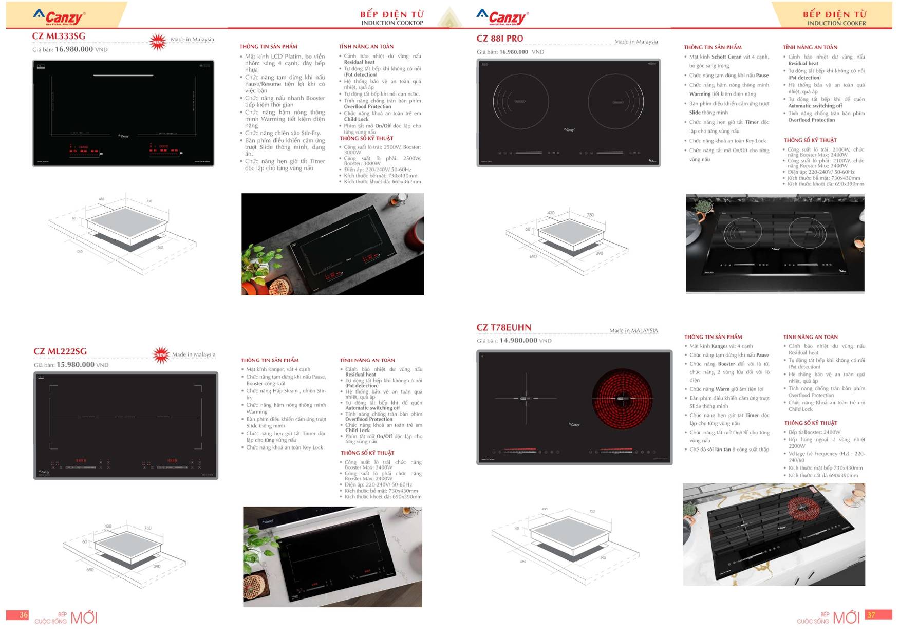 Bếp CANZY Catalogue và Bảng giá mới nhất 2024 /Page 18